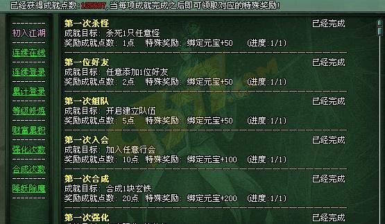 传奇网页游戏成就点
