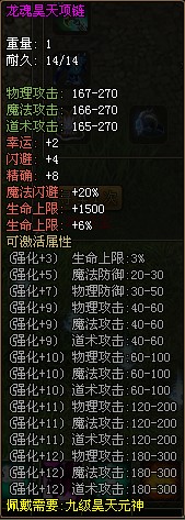 元神9级项链属性