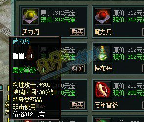传奇网页游戏武力丹